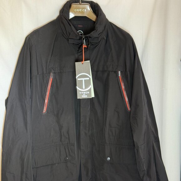 NWT Tumi T-Tech Men's Packable Water Resistant Hooded Jacket - Black -XXL Ret195 - Picture 1 of 10
